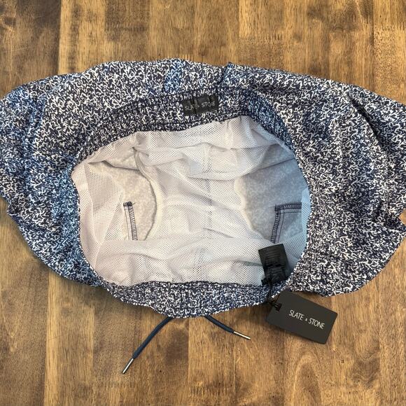 Slate & Stone Cabo Mesh Lined Swim Suit Trunks 5.5” Inseam Blue Pattern Size XL - Picture 7 of 9